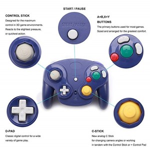 Manette de jeu sans fil 2,4 GHz GC NGC 5 couleurs avec adaptateur 2,4 GHz, joystick, manette de jeu pour console de jeu vidéo GameCube - Product Image 5