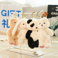 SongshanToys Vente en gros de porte-clés articulés pas chers, 15 cm, avec logo, Panda, Lapin, Ours, Poupée de sac, Peluche, Jouet animal articulé, Cadeaux