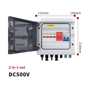 Caja Combinadora Fotovoltaica de 215x100x210mm, Dos Entradas y Una Salida, DC500V, Caja de Distribución Solar, Carcasa Impermeable IP65 con Protección Contra Sobretensiones - Product Image 2
