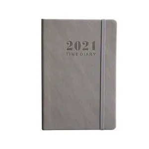 2021 2022 Luxus Business Custom Logo Gedruckt Geprägt Weich Schwarz PU Planer Leder Notebook Briefpapier