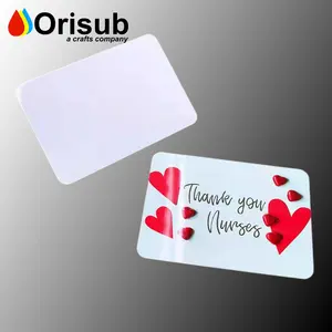 Tarjeta de aluminio personalizada de doble cara, tarjeta de visita de metal en blanco para impresión por sublimación