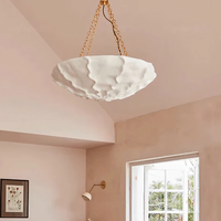 Lustre suspendu LED réglable en hauteur, style rétro français, design ancien, en laiton finition noir, pour chambre à coucher, style américain