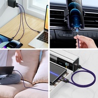 Câble de charge magnétique USB Type-C vers Type-C 240W PD3.1 Charge rapide en nylon tressé en alliage d'aluminium pour ordinateur portable IOS