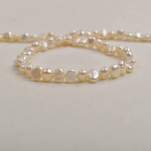 Perlas Blancas Naturales de Agua Dulce de 5-6 mm, Pequeñas, Barrocas, de Dos Caras, con Orificio Horizontal Ligero, Irregulares, para Collar DIY, Cuentas Sueltas - Product Image 2