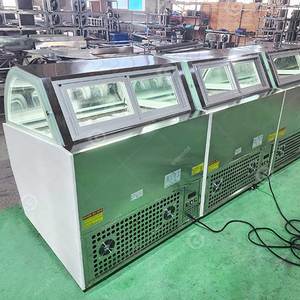 Vitrina expositora de helados y mini gelatos con 16 bandejas de vidrio curvo, económica - Product Image 2