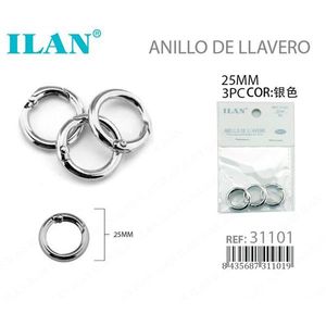 Portachiavi a Sfera da 25mm con Finitura Argento per Accessori Portachiavi - Product Image 1