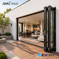 Portes pliantes en accordéon en aluminium pour balcon, usage extérieur, étanches, en verre, pour appartement