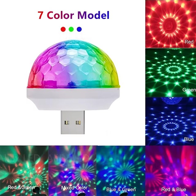 USB Mini Disco Ball Lights DJ Ball USB Magic Strobe Light LED Atmosphere Party Light for Christmas Party DJ Stage Decor