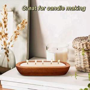 Оптовая продажа от производителя: Овальная деревянная чаша для свечей, рустикальная декоративная, ручной работы, большая деревянная чаша для изготовления свечей - Product Image 4