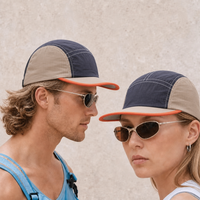 Casquette d'extérieur personnalisée légère en patchwork à 5 panneaux, séchage rapide, imperméable, pliable, pour le camping, la course à pied, avec cordon réglable