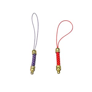 Mobile Phone <strong>Strap</strong> Nylon Braided Rope Keychain Metal Plated Purple Red Color DIY Jewelry Accessories - Product Image 1