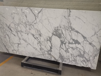 Dalles de marbre poli Goldtop OEM/ODM en marbre blanc italien Carrara Statuario pour villas, écologiques, garantie 5 ans, imperméables