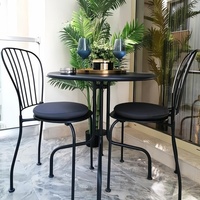 Conjunto de Muebles de Jardín para Patio, Mesa y Sillas de Hierro, para Exteriores, Camping, Té, Jardín, Cafetería, Restaurante, Uso Doméstico