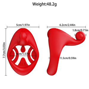 Best-selling Red Mouth Wearable Cock Ring App Control Delay <b>Vibrator</b> Bedroom Fun Men's Adult Sex Toys Wholesale - Product Image 5