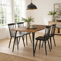 Table à manger en bois de pin naturel pour la maison, le restaurant et l'hôtel, surface en bois massif, table de loisirs robuste, facile à nettoyer