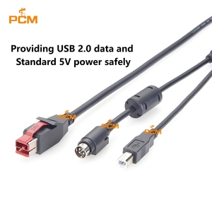 Cable de Impresora para Sistema POS, 24V, USB a Hosiden de 4 Pines, Cable de Alimentación USB Tipo B para Impresoras POS NCR RealPOS, Hub USB con Alimentación - Product Image 3