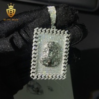 Promotion Collier Pendentif Jésus en Argent Sterling 925 Moissanite VVS style Iced Out, Bijoux Hip Hop pour Rappeurs
