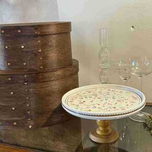 ถาดไม้ขาสูงลายดอกไม้น่ารักสำหรับเด็ก, จานเค้ก, แผ่นโชว์, ที่จัดเก็บและตกแต่ง - Product Image 2