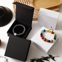 Boîte à bijoux magnétique écologique en carton pour collier, bague, boucles d'oreilles, bracelet, emballage cadeau en papier magnétique