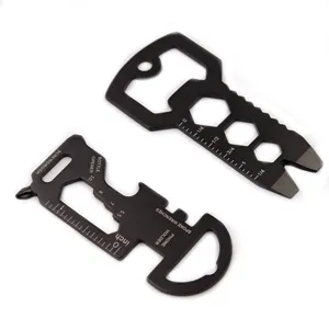 8 in 1 Edelstahl Flaschen öffner Schrauben dreher Lineal Schraubens chl üssel Box Cutter Pocket Bike Speichen Schlüssel bund