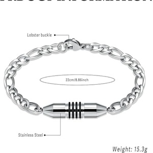 Bracciale Urna Commemorativa <span class=keywords><strong>per</strong></span> Animali Domestici in Acciaio Inossidabile, Cilindro Portaceneri <span class=keywords><strong>per</strong></span> Gatti e <span class=keywords><strong>Cani</strong></span> - Product Image 2