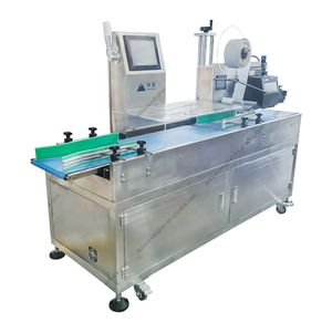 Machine d'étiquetage automatique avec PLC et moteur pour bouteilles et canettes, impression d'étiquettes numériques - Product Image 1