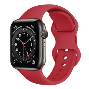 Bracelet de montre en silicone de couleur unie avec fermoir papillon en forme de huit pour Apple Watch Series 8, compatible avec IWatch - Product Image 1