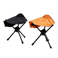 Tabouret pliant - Portable, pour le camping en plein air, le cyclisme, facile à transporter, rotatif, léger, cadre en acier à haute teneur en carbone, chaise triangulaire