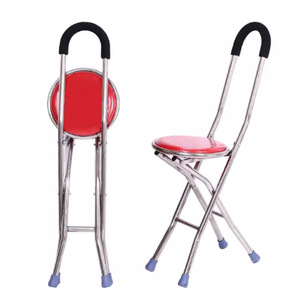 Chaise canne avec tabouret en acier inoxydable, capacité de charge 300 kg, pliable pour personnes âgées - Product Image 2