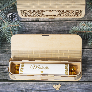 Invitation personnalisée en rouleau avec boîte en <span class=keywords><strong>bois</strong></span> découpée au laser, boîte rigide, dorure vintage rose gold, boîte d'invitation <span class=keywords><strong>de</strong></span> <span class=keywords><strong>mariage</strong></span> en <span class=keywords><strong>bois</strong></span> - Product Image 1