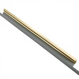 Poignées dorées pour meubles de cuisine, 64 mm, double trou, en alliage de zinc, pour armoire et commode, style moderne - Product Image 1