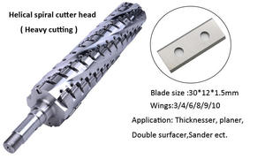 เครื่องกัดไม้แบบสไปรัล 4 ด้าน พร้อมหัวกัดแบบเฮลิคอลเปลี่ยนใบมีดได้ - Product Image 4