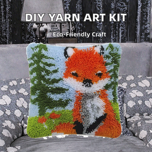 DIY personnalisé adulte-amical fait à la main fil Art Craft pré-imprimé toile jeter taie d'oreiller mignon Animal loquet crochet Kits dessin animé - Product Image 2