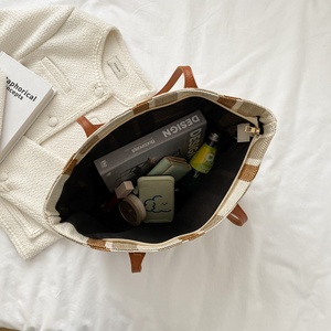 <b>Simple</b> Canvas Stripe Decor Bucket Women Top Crossbody Household Storage Bags - Product Image 5