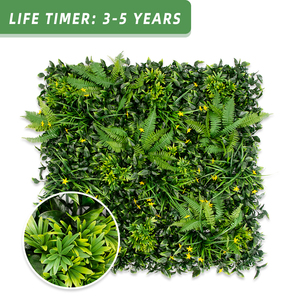 Pq73 Décoration de jardin, <span class=keywords><strong>herbe</strong></span> synthétique artificielle et fond de scène à fleurs jaunes, panneau mural en plastique, verdure artificielle - Product Image 4