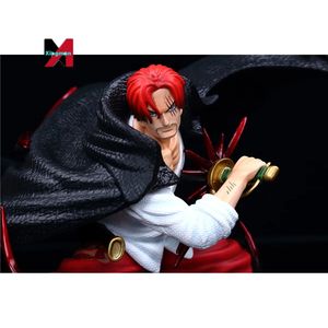 One Pieced POP Rouge Cheveux Shanks Yonko Dessin Épée Accroupi Pose Scène Statue Modèle Boîte Collection Figure Anime Bureau - Product Image 2