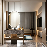 Ensemble de meubles de chambre à coucher en bois de chêne massif moderne, résistant à l'eau, pour appartements