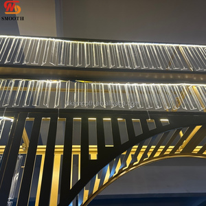 ซุ้มไฟคริสตัล LED หรูหรา สำหรับตกแต่งทางเข้างานแต่งงาน ฉากหลังทรงสี่เหลี่ยม แสงวอร์มไวท์ พร้อมเสาคริสตัล - Product Image 4