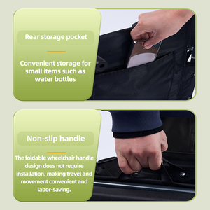 Sedia a rotelle manuale pieghevole portatile leggera in acciaio al carbonio con struttura compatta sedia a rotelle da viaggio per anziani e pazienti - Product Image 5