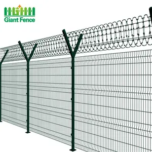 Poteau de clôture en Y en acier inoxydable de haute sécurité pour aéroports Prisons & Usines Porte en fer Fabricant personnalisé