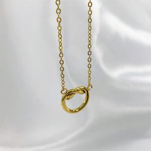 Collar <span class=keywords><strong>de</strong></span> nudo Irregular <span class=keywords><strong>de</strong></span> acero inoxidable para mujer, colgante <span class=keywords><strong>de</strong></span> corazón circular, joyería coreana minimalista <span class=keywords><strong>2022</strong></span> - Product Image 6