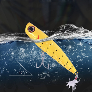 Leurre de pêche Saltwater Popper, structure interne hexagonale, yeux de poisson 3D, leurre Popper avec plumes, leurre de pêche dur flottant - Product Image 4