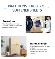 Feuilles assouplissantes jetables écologiques Finice Private Label anti-statiques pour sèche-linge, élimination des acariens, adoucissant textile
