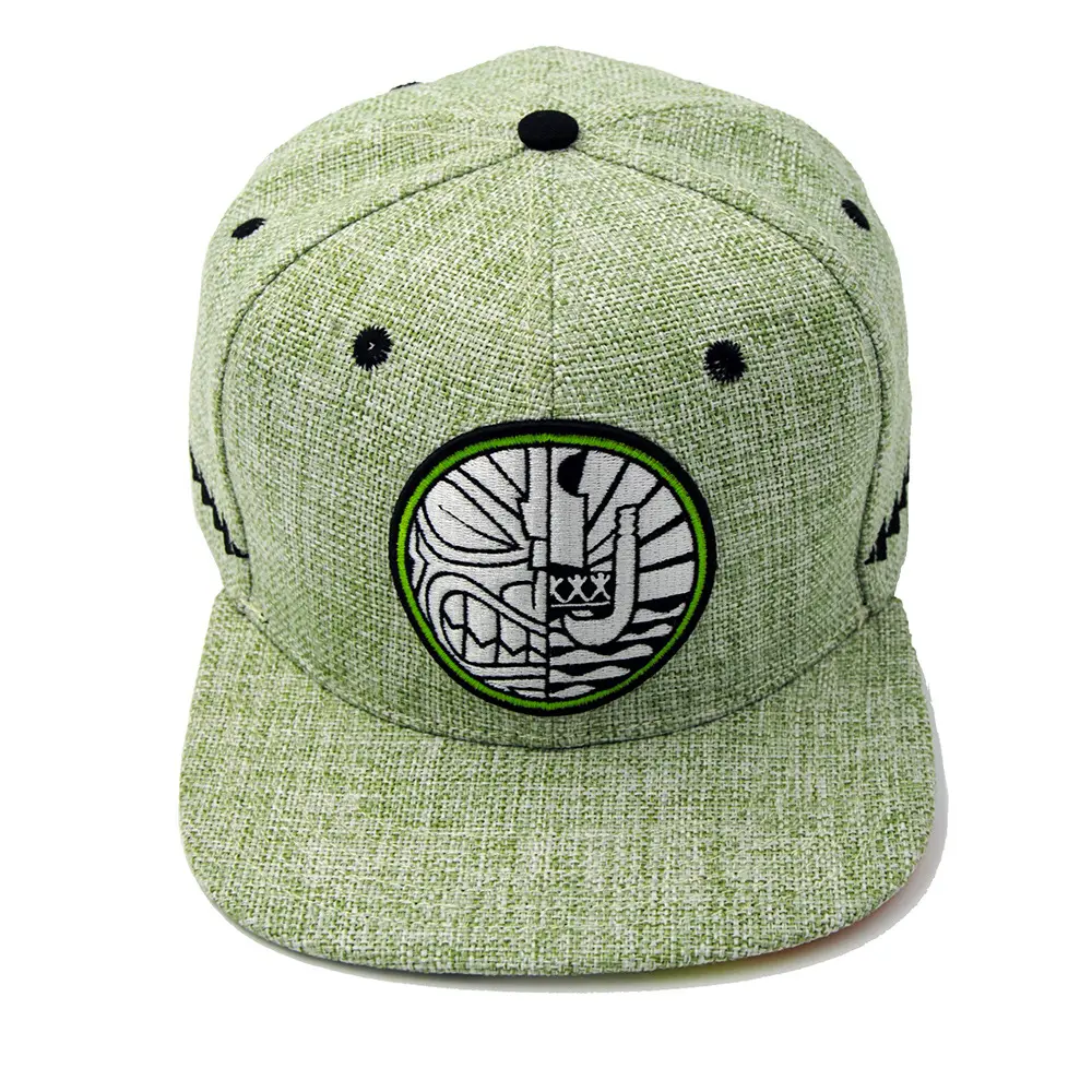 卸売カスタム刺Embroideryデザイン麻トラッカー帽子メンズスナップバック帽子とキャップ