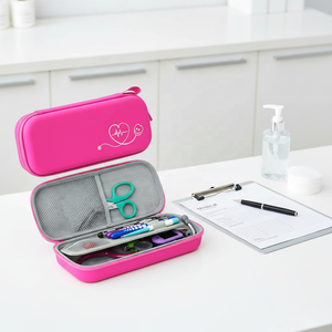 Étui de transport médical personnalisé en EVA rigide pour stéthoscope Littmann <span class=keywords><strong>rose</strong></span>, imperméable en PU, pour infirmière et médecin - Product Image 4