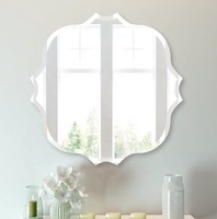 Miroir Ondulé Moderne Maquillage Corps Entier Grand Irrégulier Décoratif Mural ou sur Pied avec Cadre Métallique pour Salle de Bain