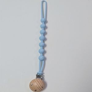 Clip de silicona para chupete de bebé con soporte de madera, clip para mordedor de bebé, correa antipérdida para biberón, cordón calmante - Product Image 2