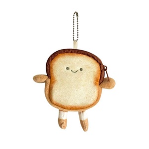 New Creative Toast Bread Plush Coin <b>Purse</b> Fashion Kawaii Mini Key Card Earphone Storage Wallet Cartoon Bags Pendant - Product Image 1