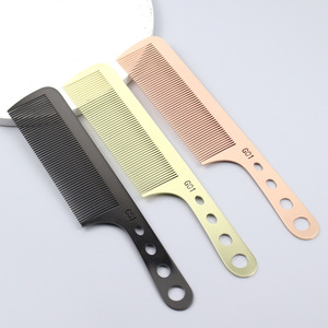 Professional Salon Hairdressing Tool Custom Black Heat Resistant Teasing Carbon Double Teeth <b>Comb</b> - Product Image 4