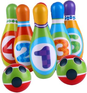 Ensemble de mini-bowling <span class=keywords><strong>en</strong></span> <span class=keywords><strong>mousse</strong></span> PU souple pour enfants, durable, portable, pour l'intérieur et l'extérieur, avec quilles et balles, jouet pour débutants, cadeau d'anniversaire - Product Image 6